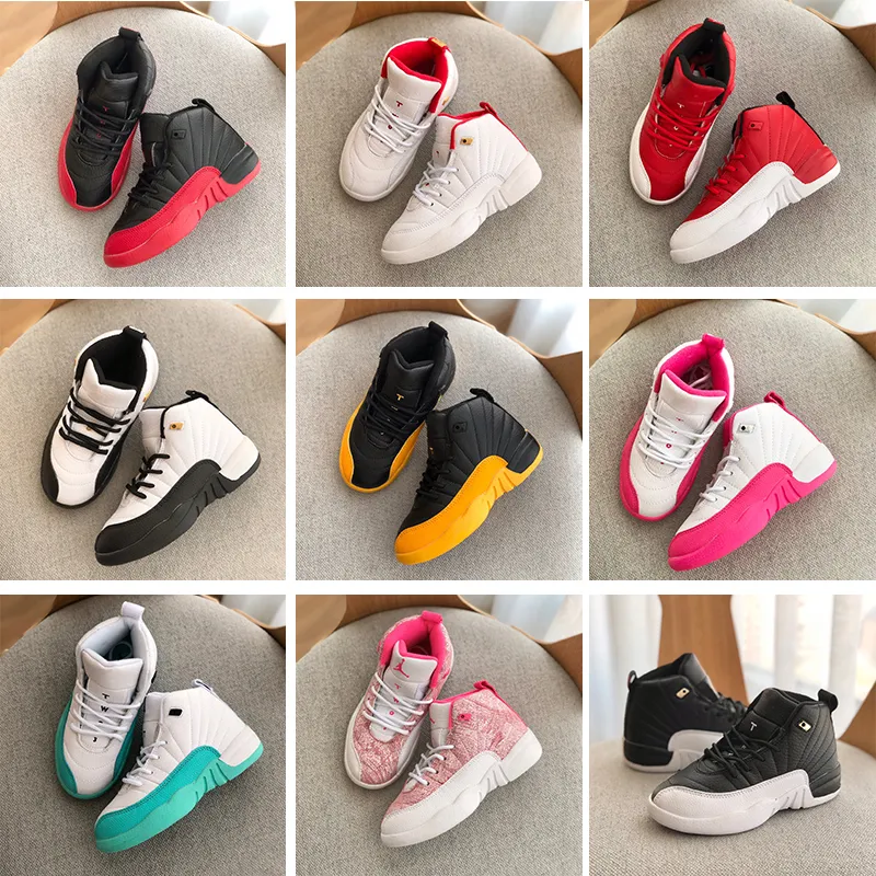 Infant sneaker 12s XII Basketball Shoes Taxi Dynamic Pink Little Kids Children Boy Girls Sneakers University Gold Arctic Punch Toddlers Flu Game Light Aqua Shoe