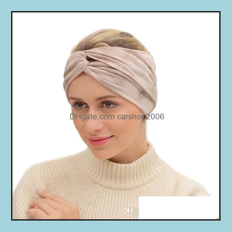 Bohemian Women Fashion Elastic Headband Cross Wide Headbands Casual Sport Hair Accessories Fine Jewelry