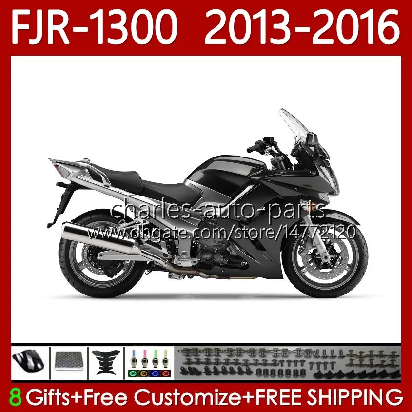 OEM-Karosserien für Yamaha FJR 1300 A CC FJR1300A FJR1300 13 14 15 16 Moto-Karosserie 112Nr. 47 FJR-1300 Glanzschwarz 2013 2014 2015 2016 FJR-1300A 2001-2016 Jahre Verkleidungsset