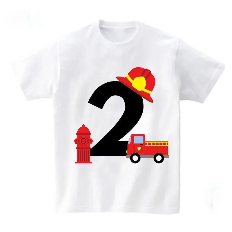 T-shirts Garçons/Filles Numéros D'anniversaire Heureux Enfant T-Shirt Pour Enfants Garçons T-shirt Blanc Bébé Filles Top PrincessT-shirts