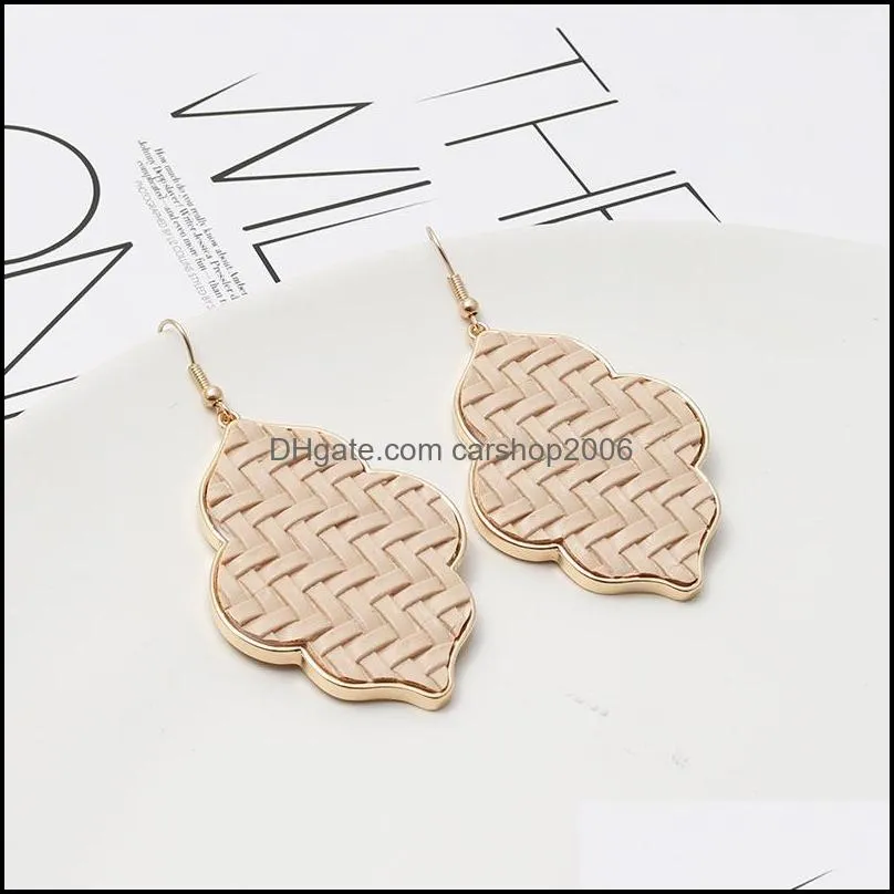 oval hexagon abalone shell leopard leather charms dangle earrings metal geometric earring jewelry