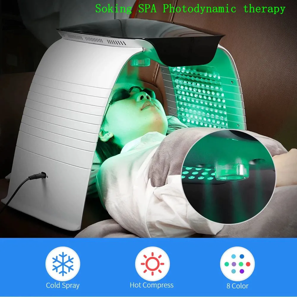 7 colori PDT terapia della luce LED ringiovanimento della pelle cura del corpo viso bellezza facciale SPA fotodinamica per uso domestico con Stream Mist Spray