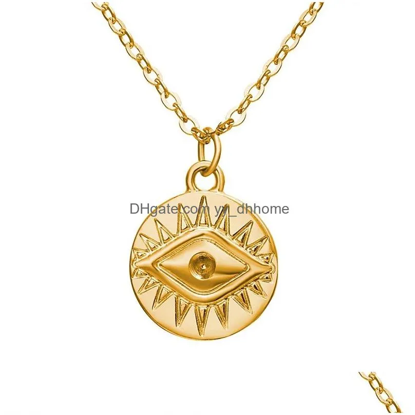 fashion jewelry eye pendant necklace vintage collarbone chain gold sweater necklace