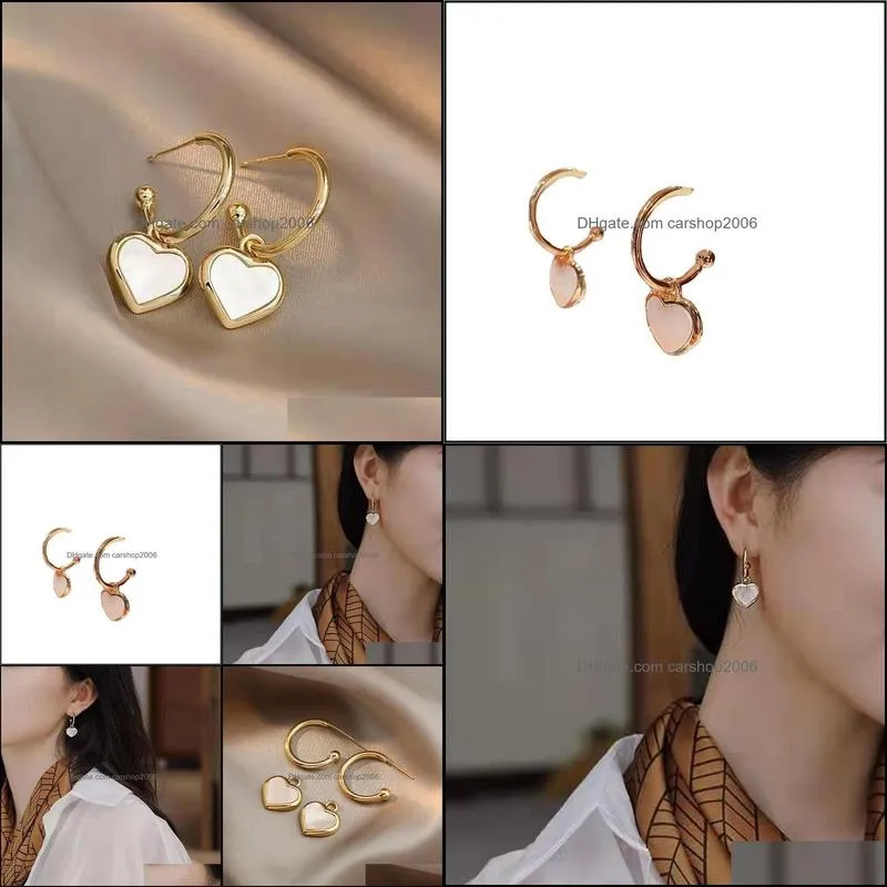 Gold Color Heart Stud Earrings Round Circle Earring For Women Gift Fashion Party Jewelry Brincos