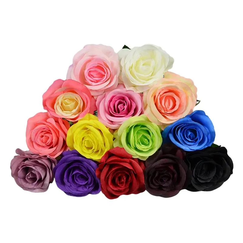 Dekorativa Blommor Kransar 1PC Real Touch Artificial Silk Rose Long Branch Bouquet för Wedding Home Decoration Fake Plants Valentine's