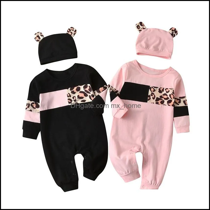 Rompers JumpsuitSrompers Baby Kids Clothing Baby Maternity Girls Boys Leopard Print Romper Spädbarn Toddler Jump Dhn8k