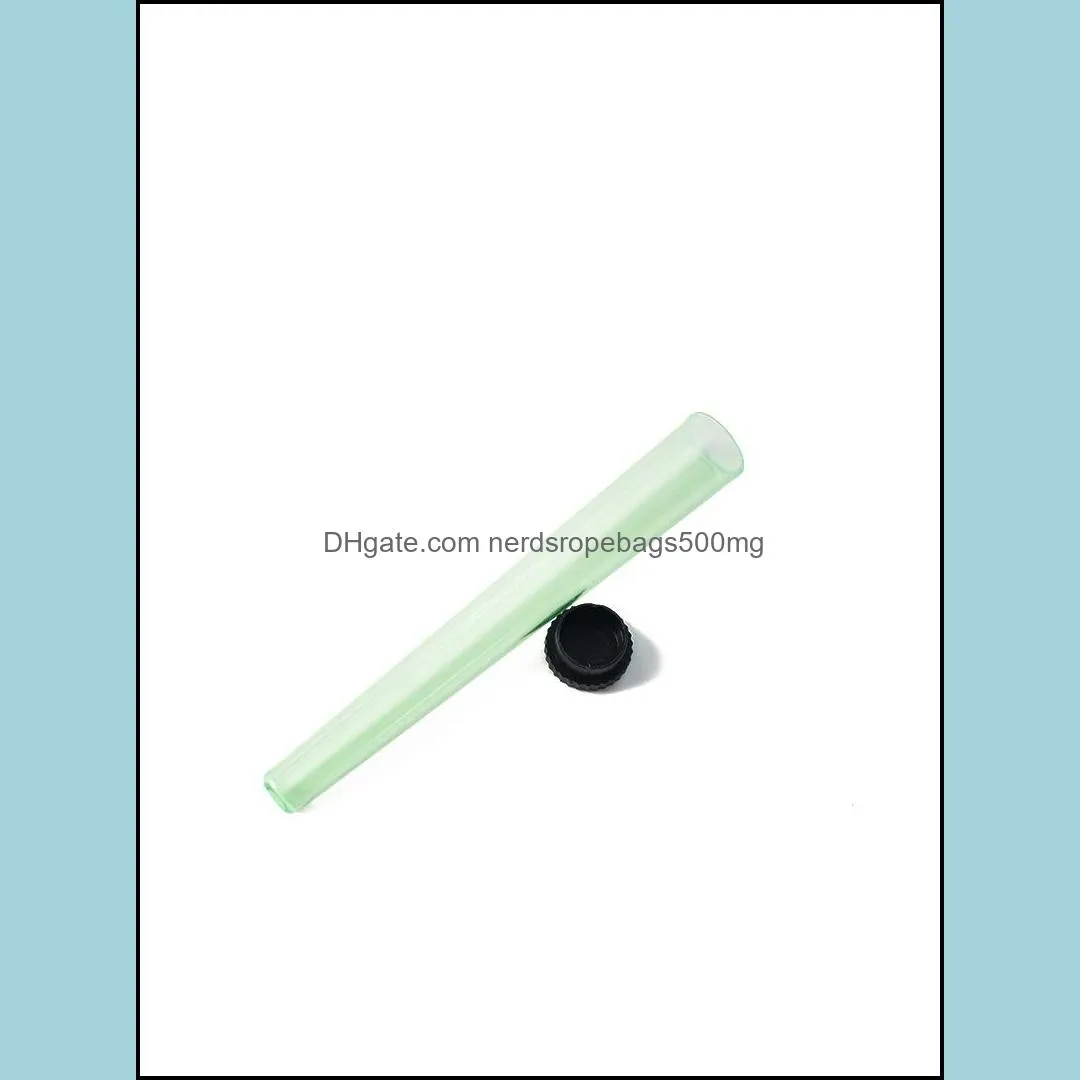 110mm pre roll packaging plastic conical preroll doob tube joint holder smoking cones clear with white lid Hand Cigarette Maker