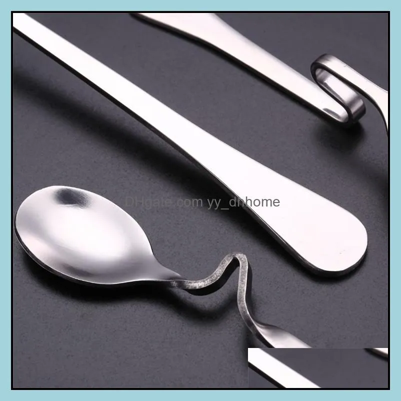 unique design coffee spoons, hangable spoon cafe, shiny polish stainless steel coffee spoons with twist handle