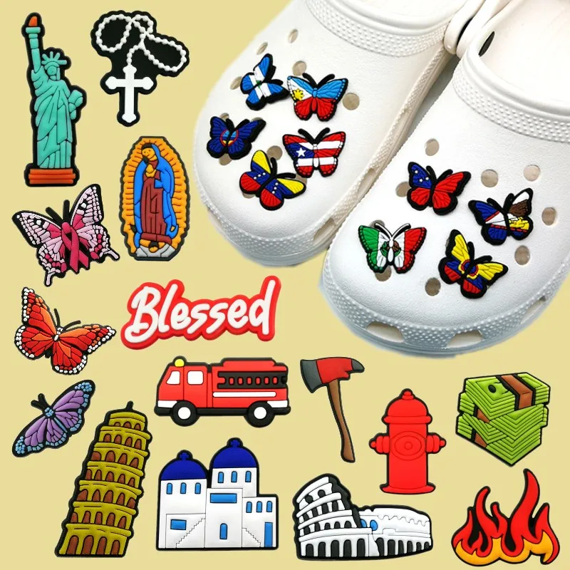 groothandel 10000 stks stijlen beschikbaar croc Charms Soft Pvc cartoon patroon Shoe Charm Accessories Decorations custom JIBZ for clog shoes kids sandals bracelets