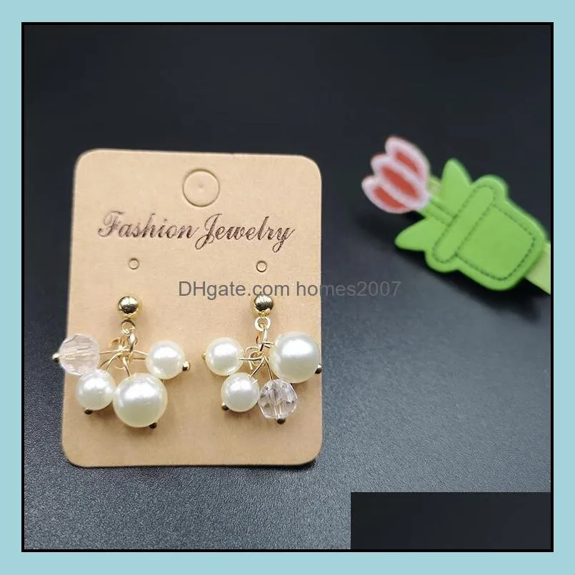 Earring Display Card Earring Card Holder Blank Kraft Paper Tags for DIY Ear Studs and Earrings Brown