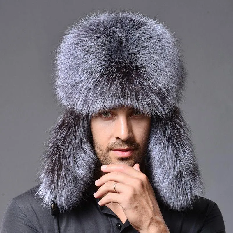 Berets Bomer Hats Mens 노인 모자 따뜻한 두꺼운 사람 모방 너구리 모자 귀에 남자 스키 겨울