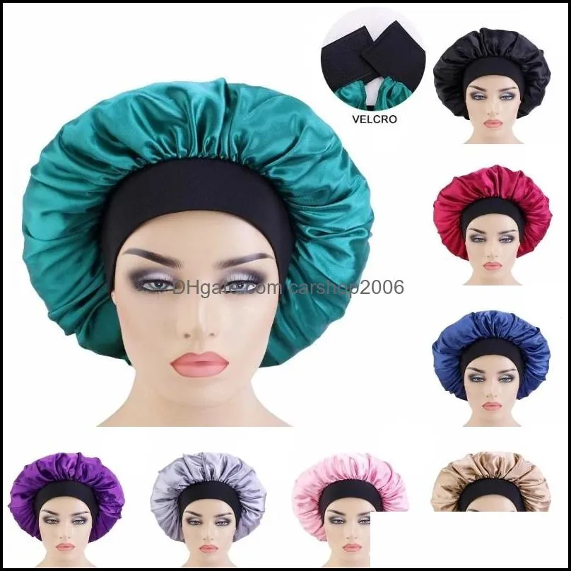 Cappelli bernomici di berretto/skl cappelli sciarpe guanti accessori di moda berretti regolabili donne grandi raso largo notte laterale sonno puro colore rotondo