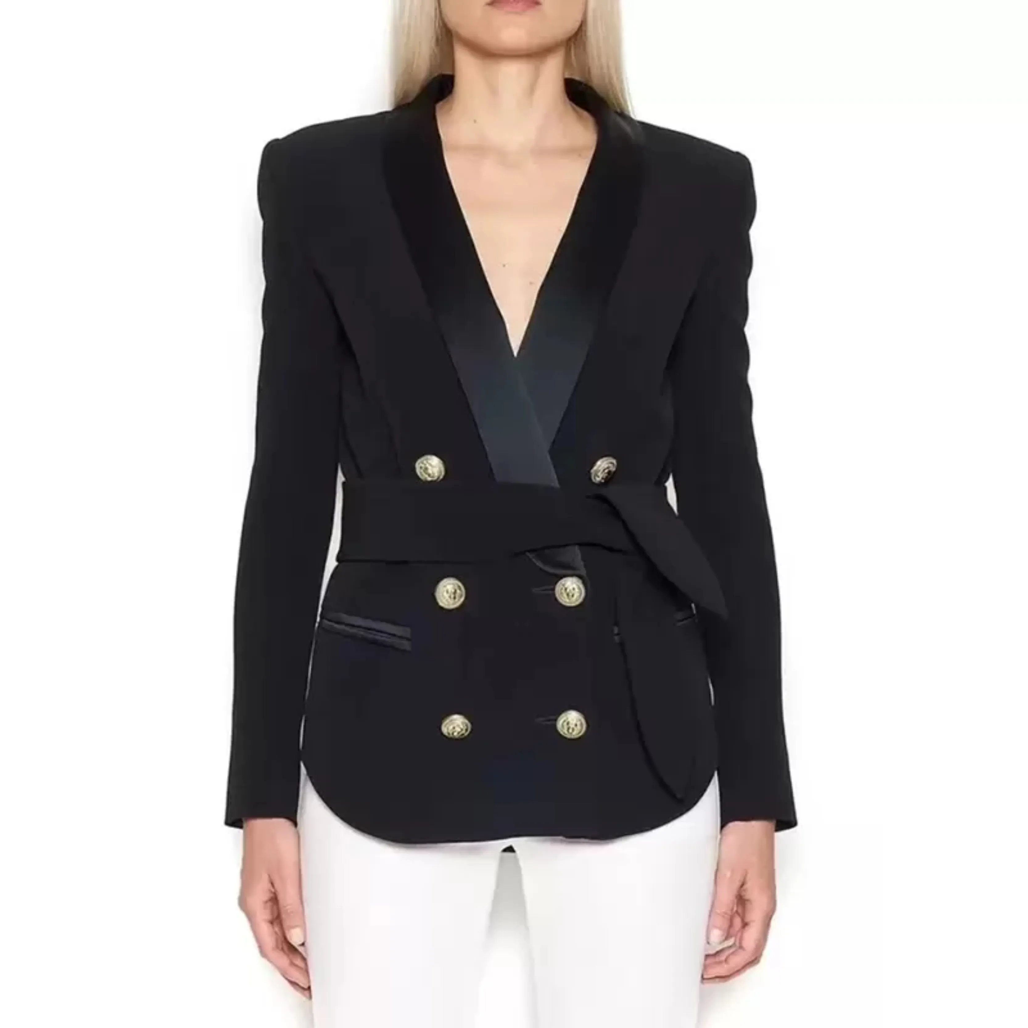 B33331 feminino ternos blazers marca marinheiro marca de alta qualidade designer de moda retrô presbyopic série de terno jaqueta leão leão de peito duplo plus size roupas femininas