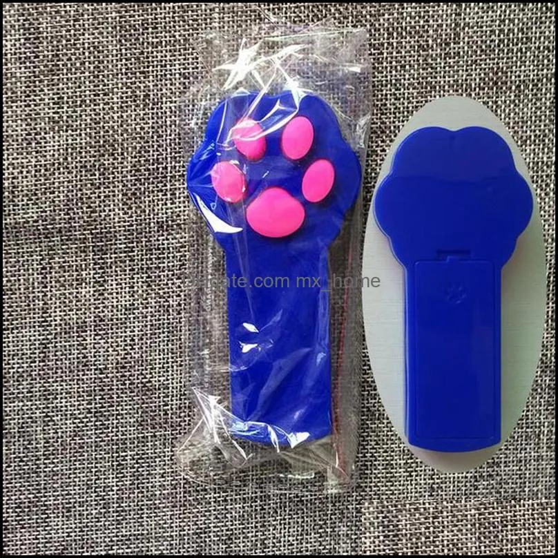 Cat Footprint Shape LED Light Laser Toys Tease Funny Cats Rods Pet Toy Creative 5 Colorsa16