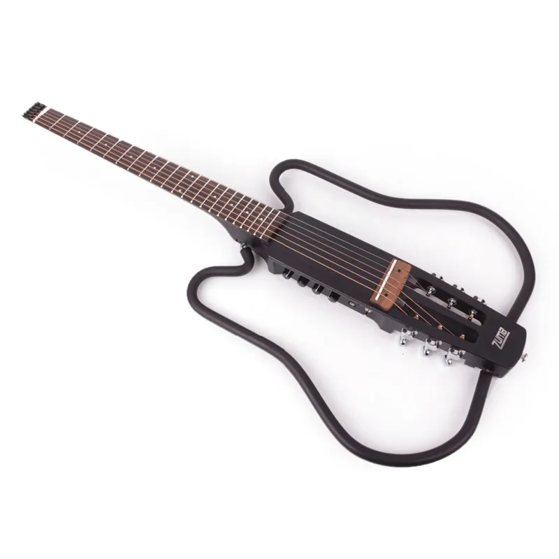 Headless Foldable Electric Acoustic Guitar Portable Travel Silent Built