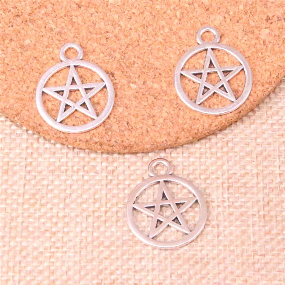 71pcs Charms Star Pentagram 24 24 mm Antike Making Anhänger fit Vintage Tibetan Silber DIY Handmade Schmuck 313n