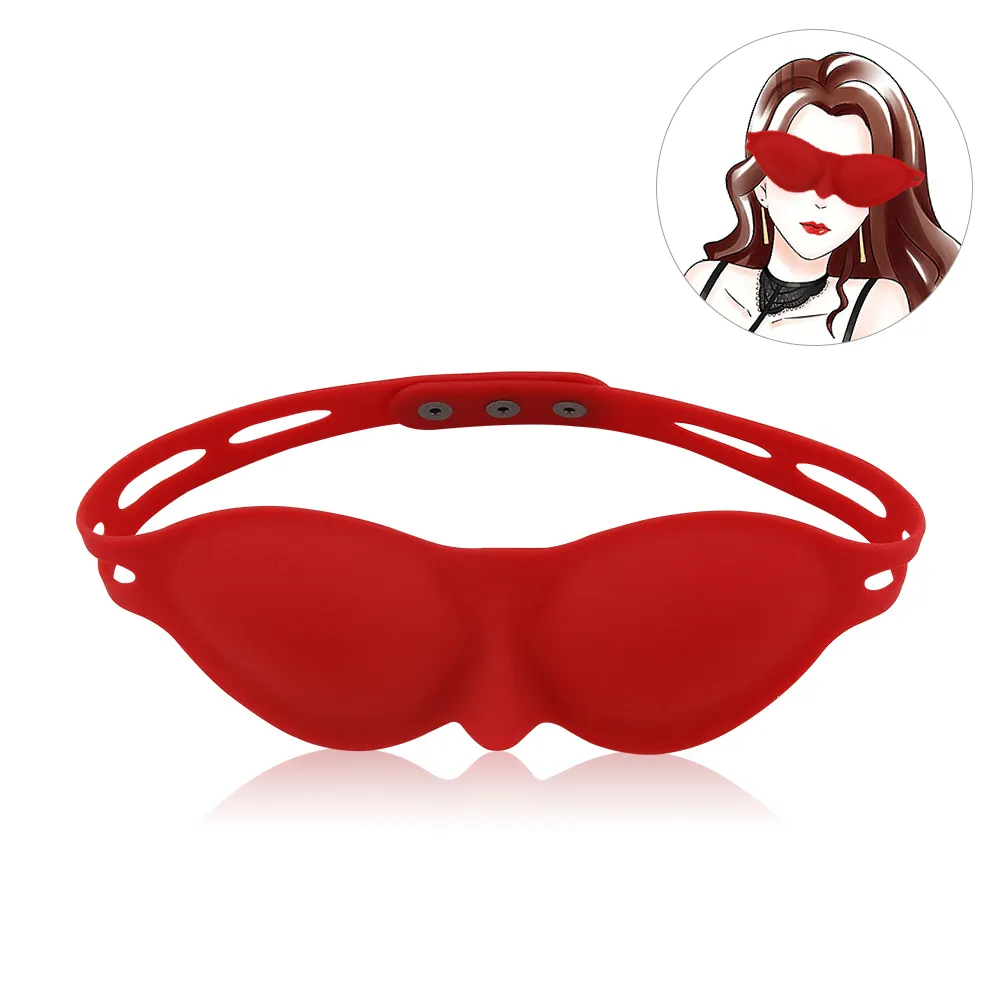 Silicone bandeau doux cache-oeil mascarade jeu de rôle masque érotique Flirt esclave contraintes jouets sexy pour Couples BDSM Bondage