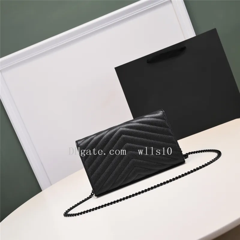 Handbag Woman designer bags Women Purse Crossbody Fashion Solid black real leather chain Clutch Messenger womens Shoulder Bag purses Cross body Handbags