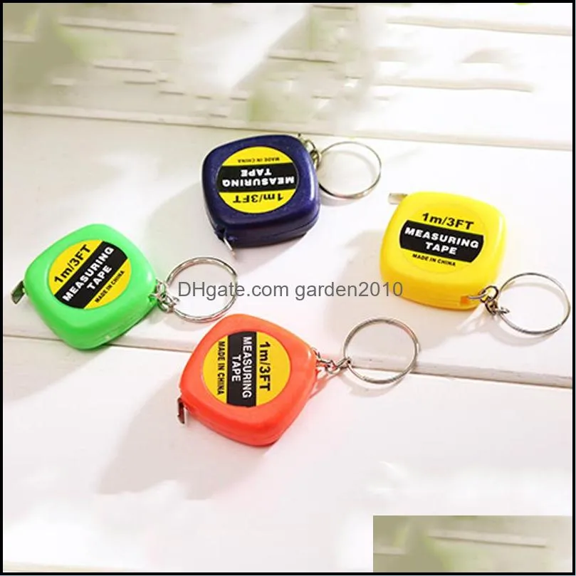 mini 1m tape measure with keychain small steel ruler portable pulling rulers retractable tape measures flexible gauging tools vt0321