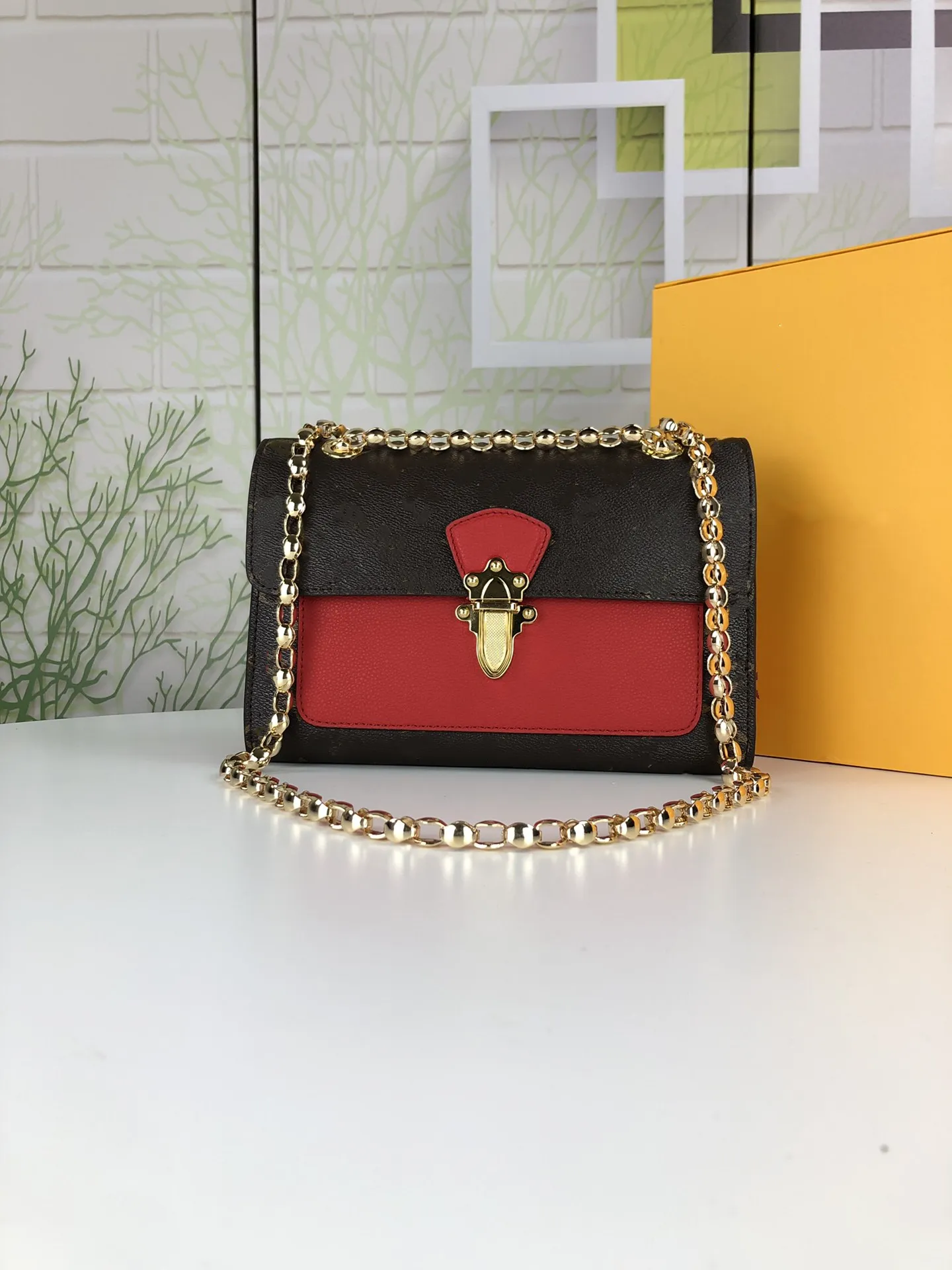 Luxury Designer Ladies Bags M41730 Crossbody Chain Shoulder Bag Ladies Patchwork Tote Classic Crown Lock Brand Coin Purse
