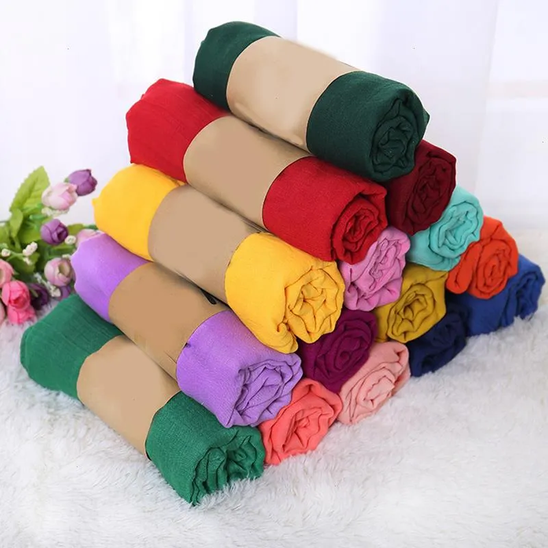 Autumn Winter Candy Color Cotton Linen Scarf Solid Female Women Beautiful Christmas Gifts