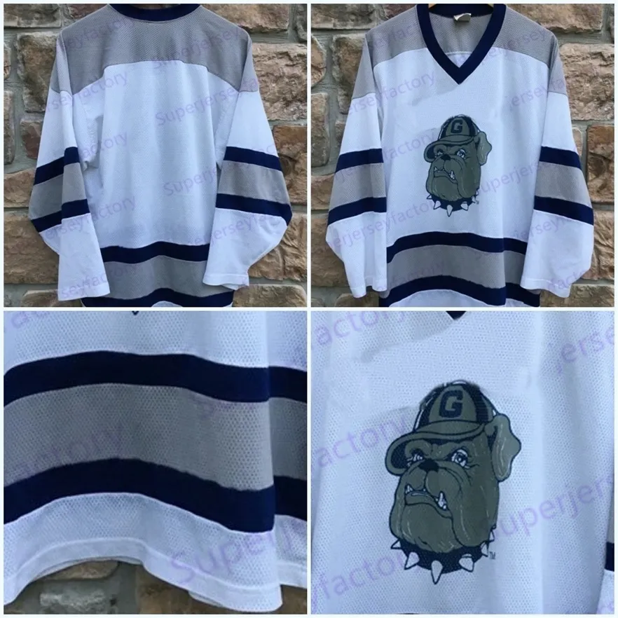 A3740 ORYGINAŁ HOYAS NCAA College Hockey Jersey Niestandardowy numer dowolny numer Tani wysokiej jakości koszulki hokejowe