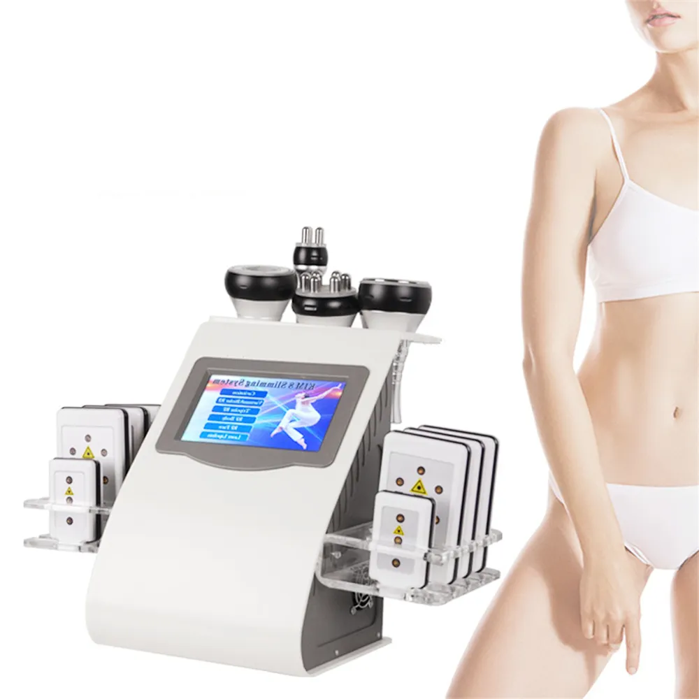 6 in 1 40k Ultrasonic Lipolysis Cavitation RF Slimming Machine Vacuum Pressotherapy Liposuction Body Sculpting For Cellulite Reduction Beauty Equipment