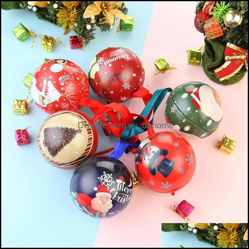 new arrive christmas gift box christmas iron ball round ball candy box guests packaging boxes gift christmas party favors vt2002