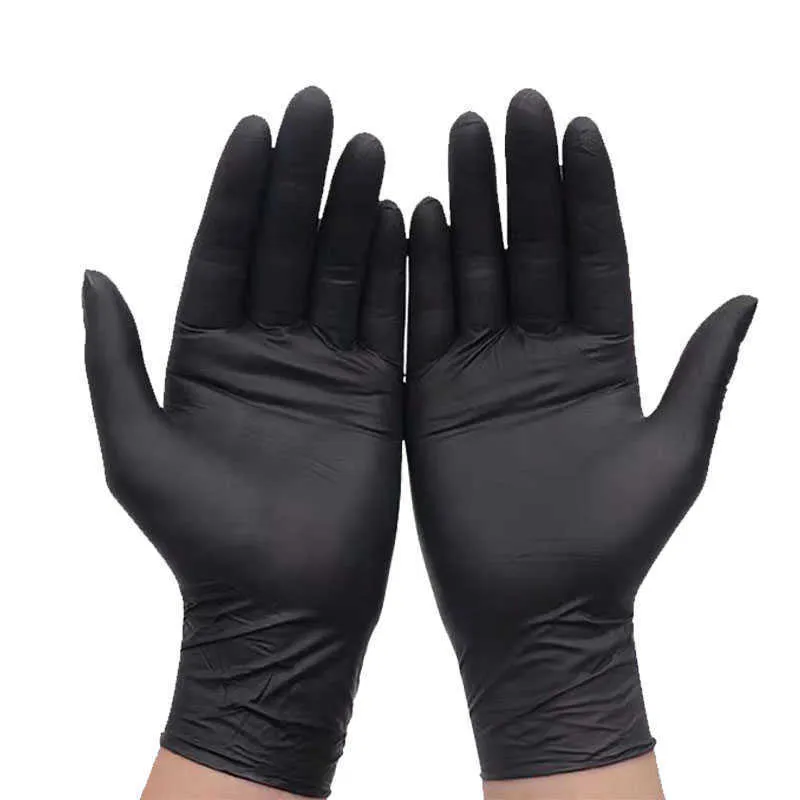 Gants jetables en nitrile Gant noir Gants industriels sans latex sans poudre Jardin EPI