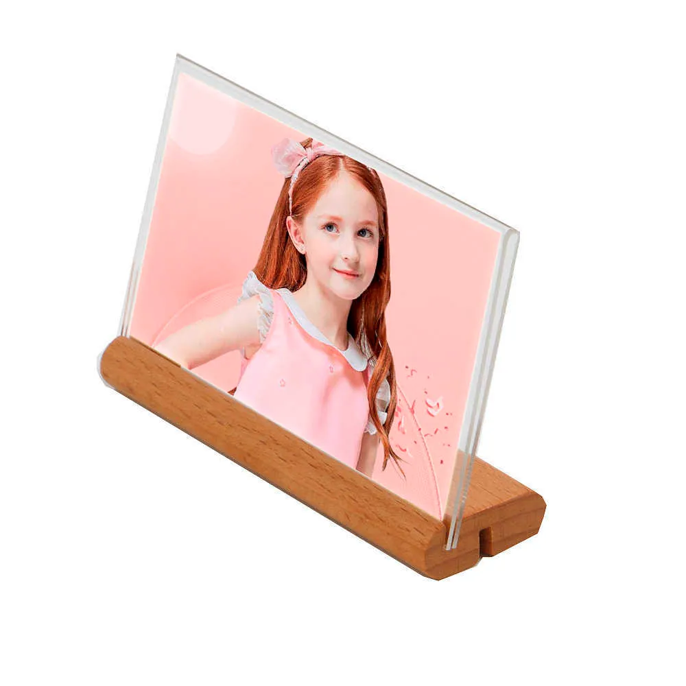 Basis 100x70mm Holz Acryl Zeichen Halter Verschiedene Größen Tisch Holz Clip Foto Halter Stand