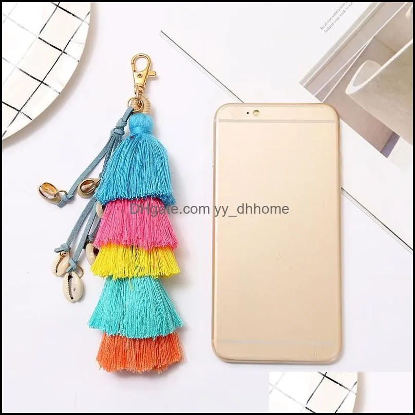 colorful boho tassel keychain style bag ornaments artificial handmade creativ keychains cute attractive pendant jewelry gifts