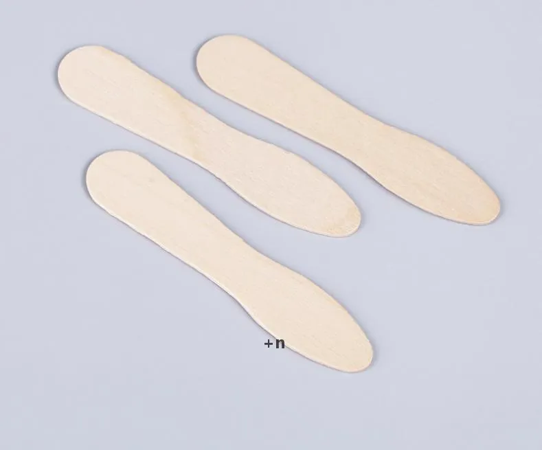 Wood Ice Cream Spoons Tools 7.5cm, Wooden Taster-Spoons Wrapped Birchwood Plain Ice-Cream Paddle Spoon ZZE14101