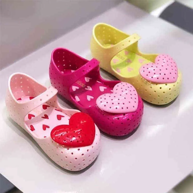 Mini Melissa Valentine's Day Girl's Jelly Shoes Kids Fashion Non-Slip Holiday Sandals Children Fragrant Jelly Beach Shoes HMI060 G220523