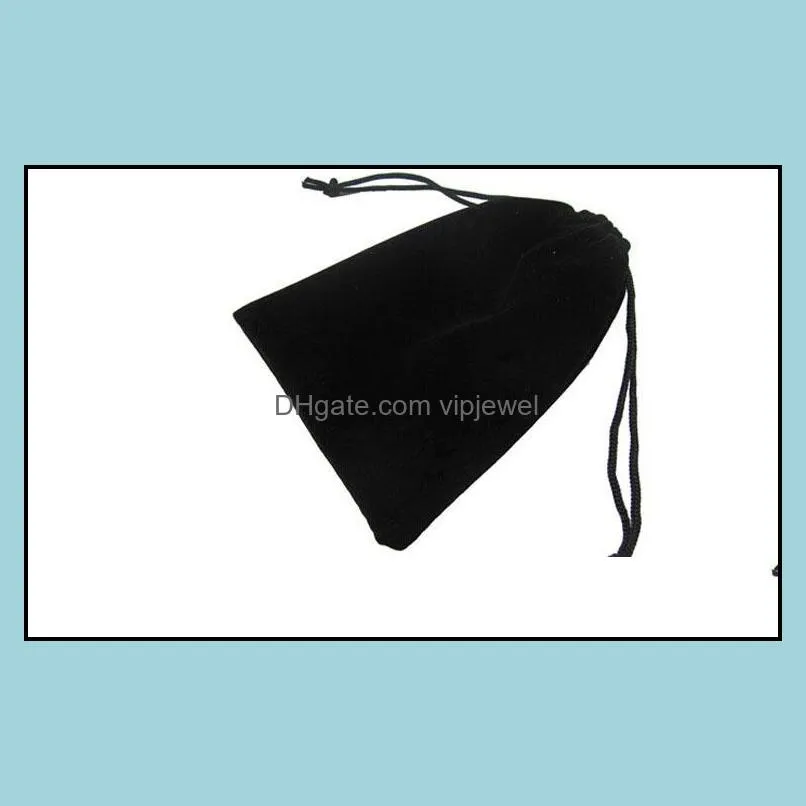 7*9cm 10*12cm jewelry gift bag black velvet bead bracelet necklace earring pouches drawstring packaging wedding party decor