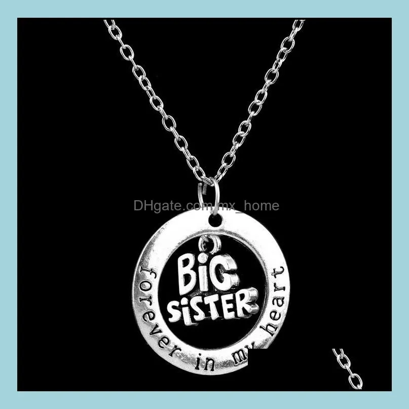 New arrival Home engraved pendant mother daughter sisters Forever In Heart P005 Arts and Crafts pendant with chain
