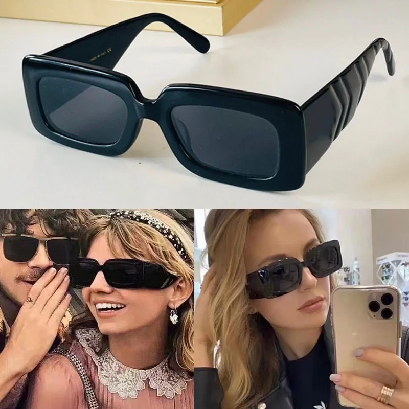 Kalın Sayfa Güneş Gözlüğü Erkekler İçin Lüks Tasarımcı Kadınlar 0811s Serin Stil Sıcak Moda Klasik Kalın Plaka Siyah Beyaz Kare Çerçeve Gözlük Adam Gözlükleri Orijinal Kutu