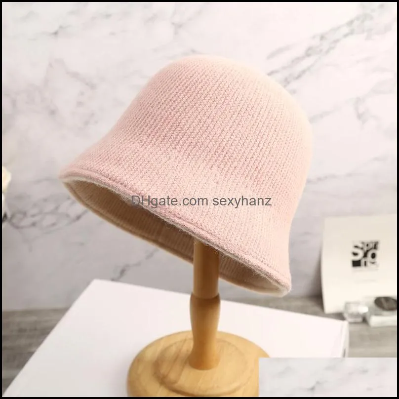 winter hats for woman new fashion soft knitted woolen hat girl autumn female warmer bucket hat ladies casual panama wholesale