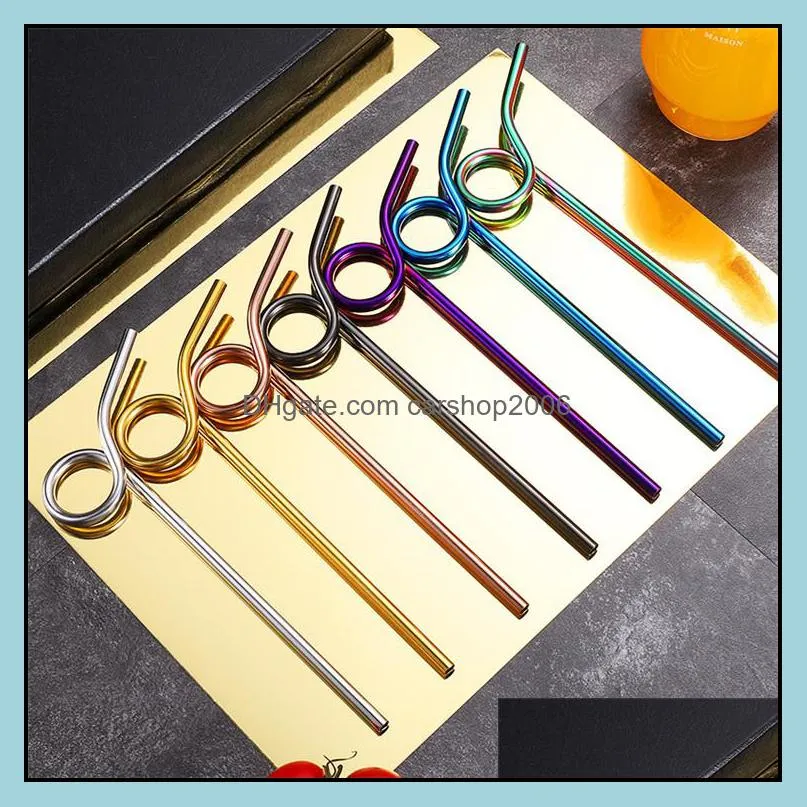 novelty straws colored metal party straws creative eco stainless steel 304 drinking straws bar drinking tools