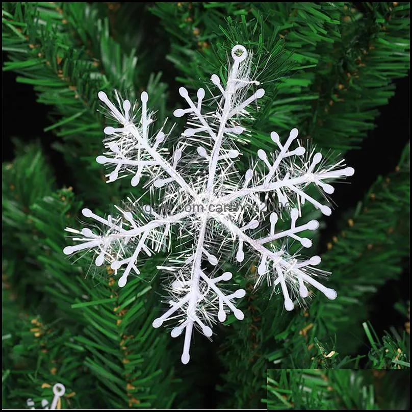 3pcs/lot christmas decoration snowflake christmas tree ornament plastic snow flake artificial snowflake decoration party supplies