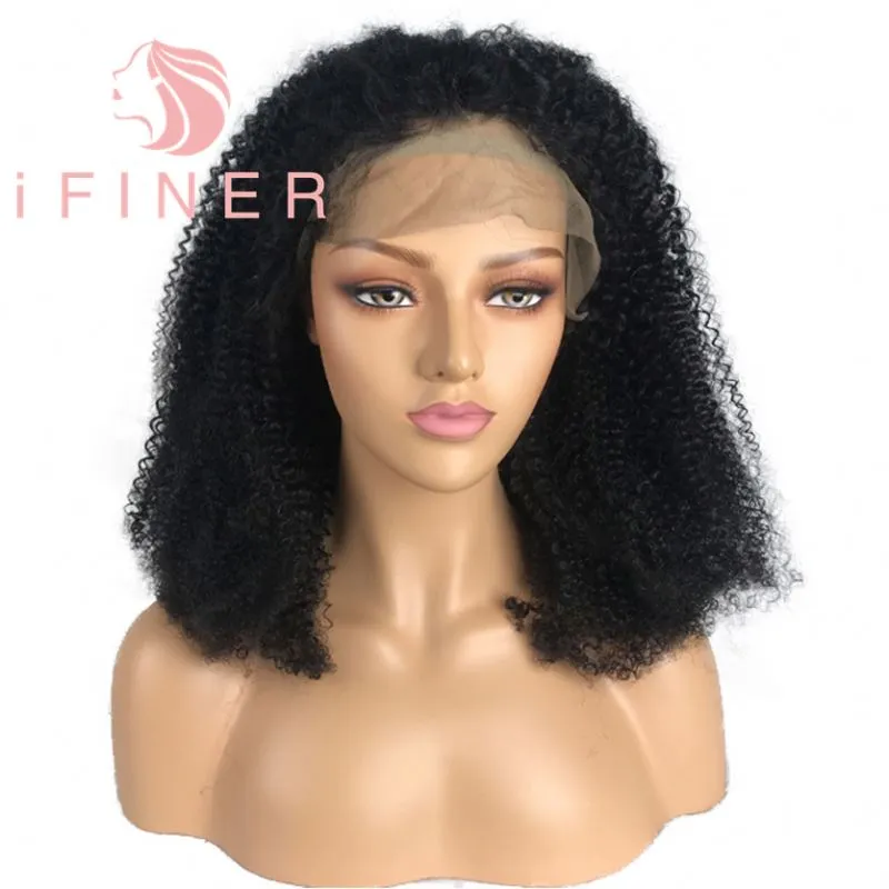 Glueless Deep Kinky Curly Full Lace Wigs Original Brésilien Hum an Hair Lace Wig 130 Density Lace Front Human Baby Hairs