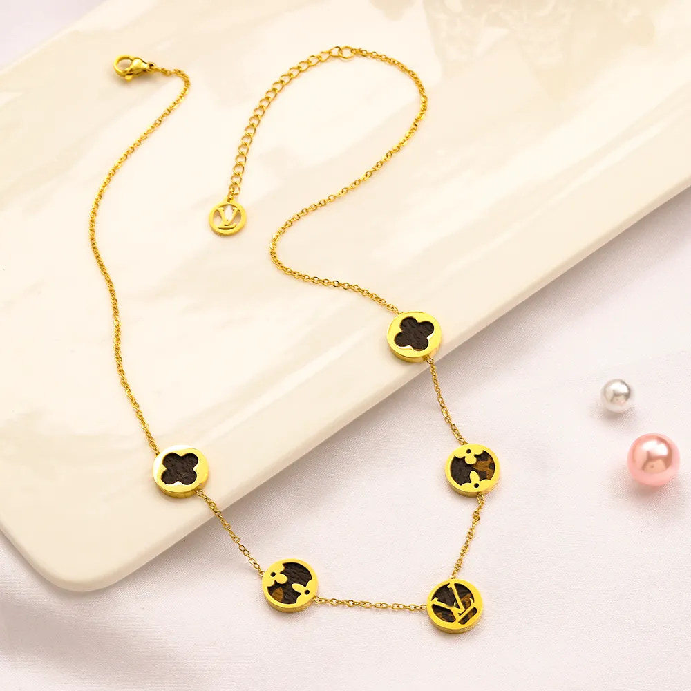 Niemals verblassende 14-karätige vergoldete Luxusmarken-Designer-Halsketten mit runden Anhängern aus Edelstahl, Halskette mit Anhänger, Perlenkette, Schmuckzubehör, 2 Stile