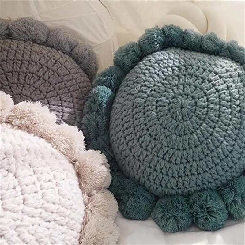 Cushion/Decorative Pillow Japan Style Round Ball Knitting Throw Cushion With Inner Decoration Diameter 45CM Waist Bloster DakimakuraCushion/