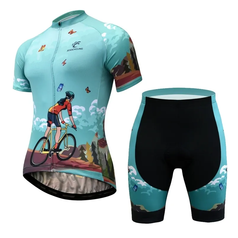 Pro Team Womens Cycling Jersey Set MTB Bike Clothing Breattable Racing Bicycle Clothes Ropa Ciclismo Cycling Wear Suit Su 220601