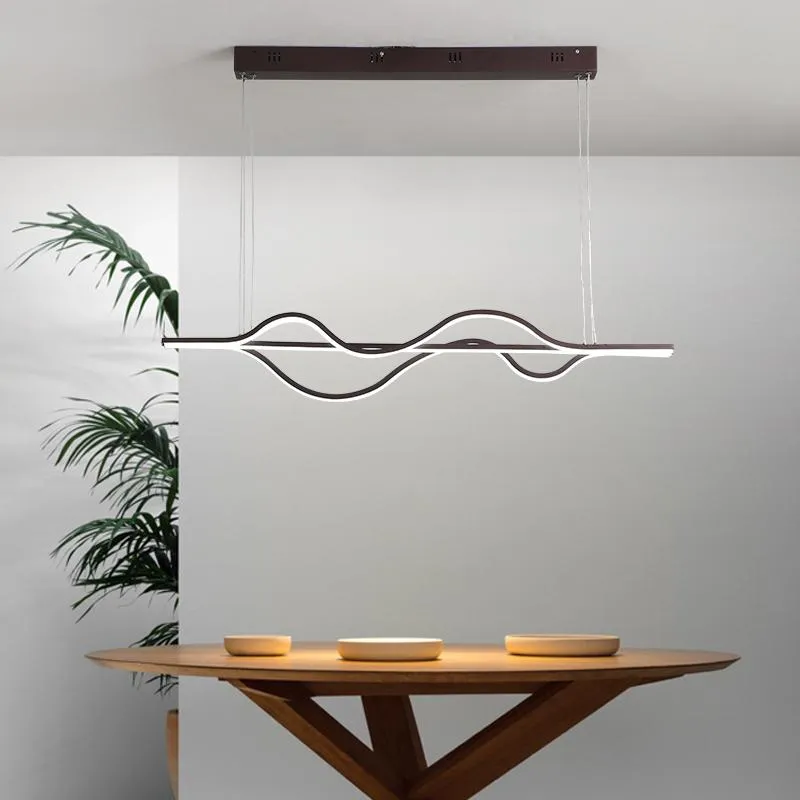 Hängslampor Intelligent kreativ post-modern Led Restaurant Office Bar Fashion Art Dining Room Table Chandelierp till
