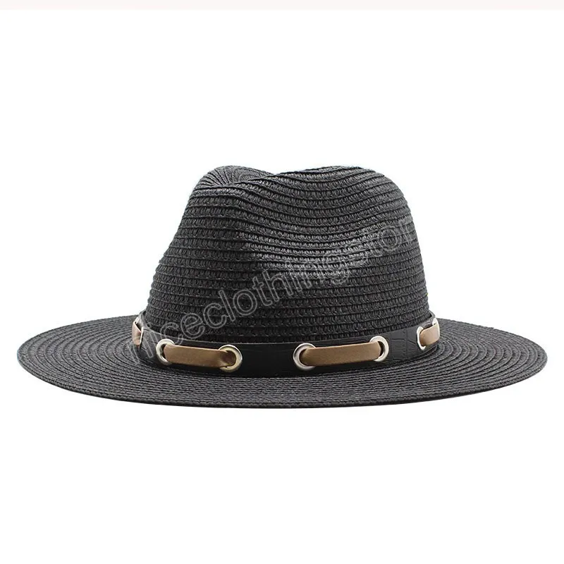 Windproof Straw Brimmed Straw Hat With Big Brim For Women And Men 7cm  Width, Casual Western Cowboy Panama Protection Hat From Niceclothingstore,  $7.02