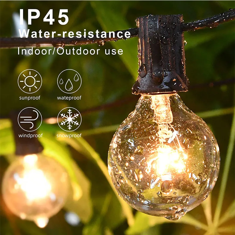 Utomhussträngsljus G40 Globe Patio Lights 25bulbs 50bulbs With For Backyard Porch Balcony Party Decor Bistro Garden Camping