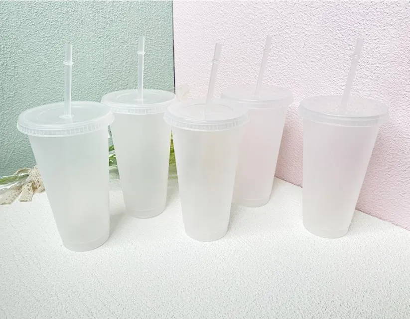 Vaso De Plástico Duro Con Tapa Y Pajita, Transparente De Doble Pared, Vaso De Plástico Reutilizable, Pajita De Plástico Reutilizable, Vasos De Plástico Para Fiestas (2,650 Ml