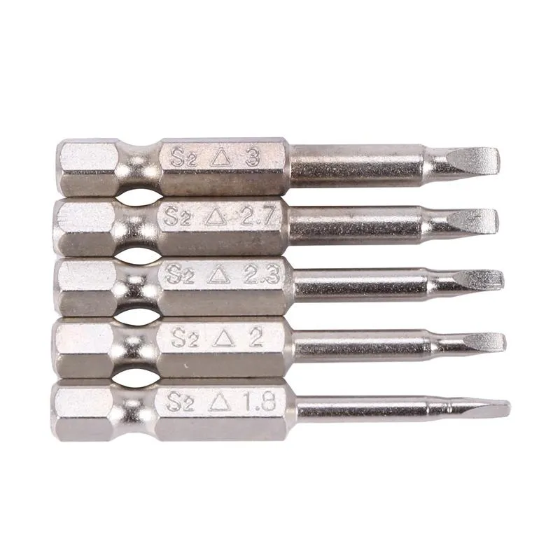 El Aletleri 5 PCS SET Üçlü Kısaltılmış Tornavida Bitleri S2 Çelik 1/4 inç Hex Shank 50mm uzunluğunda tornavida DIY TOOLSHAND