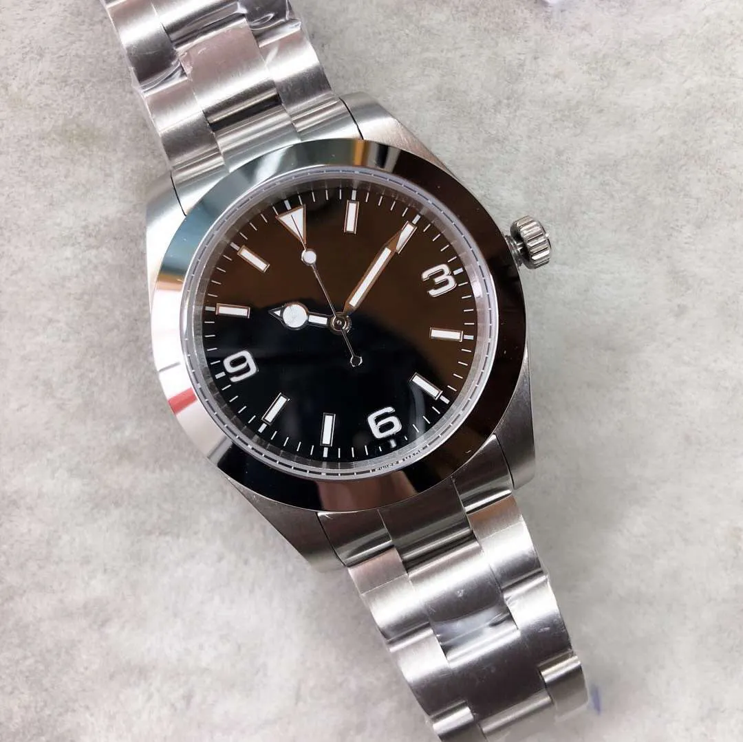 ST9 시계 탐색기 39mm 스테인리스 스틸 2813 운동 자동 기계 남성 시계 시리즈 남성 손목 시계