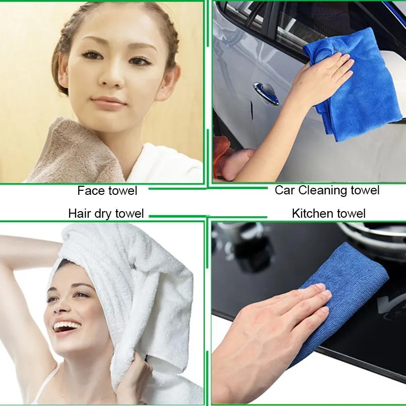 Polyester 30*60CM/12*24INCH Microfiber Kitchen Towel Soft Anti-Grease Lint Free Wiping Rags Quick Dry Hair Towels Home Glass Car Cleaning Wipe Cloth HY0160